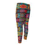 Rectangle Mandala Bohemian Pattern Print Men's Compression Pants