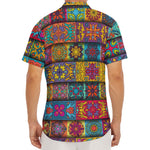 Rectangle Mandala Bohemian Pattern Print Men's Deep V-Neck Shirt