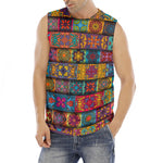 Rectangle Mandala Bohemian Pattern Print Men's Fitness Tank Top