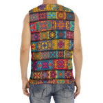 Rectangle Mandala Bohemian Pattern Print Men's Fitness Tank Top