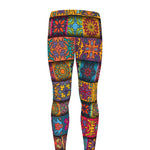 Rectangle Mandala Bohemian Pattern Print Men's leggings