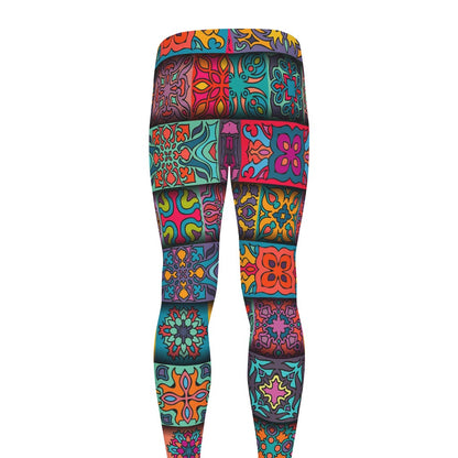 Rectangle Mandala Bohemian Pattern Print Men's leggings
