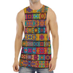Rectangle Mandala Bohemian Pattern Print Men's Muscle Tank Top
