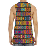 Rectangle Mandala Bohemian Pattern Print Men's Muscle Tank Top