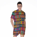 Rectangle Mandala Bohemian Pattern Print Men's Rompers