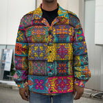 Rectangle Mandala Bohemian Pattern Print Men's Shirt Jacket