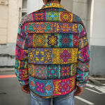 Rectangle Mandala Bohemian Pattern Print Men's Shirt Jacket