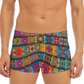 Rectangle Mandala Bohemian Pattern Print Men's Short Boxer Briefs