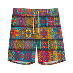 Rectangle Mandala Bohemian Pattern Print Men's Sports Shorts