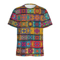 Rectangle Mandala Bohemian Pattern Print Men's Athletic T-Shirt
