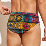 Rectangle Mandala Bohemian Pattern Print Men's Swim Briefs