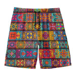 Rectangle Mandala Bohemian Pattern Print Men's Swim Trunks