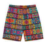 Rectangle Mandala Bohemian Pattern Print Men's Swim Trunks