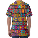 Rectangle Mandala Bohemian Pattern Print Men's Velvet T-Shirt