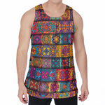 Rectangle Mandala Bohemian Pattern Print Men's Velvet Tank Top