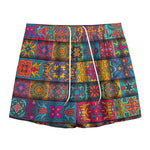 Rectangle Mandala Bohemian Pattern Print Mesh Shorts