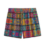 Rectangle Mandala Bohemian Pattern Print Mesh Shorts