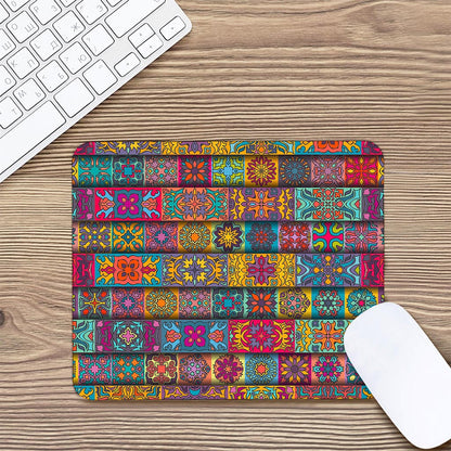 Rectangle Mandala Bohemian Pattern Print Mouse Pad
