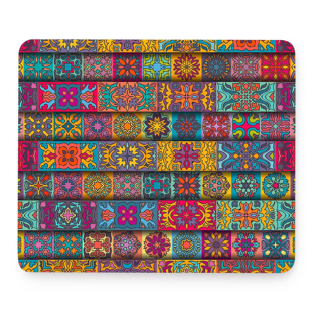 Rectangle Mandala Bohemian Pattern Print Mouse Pad