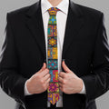 Rectangle Mandala Bohemian Pattern Print Necktie