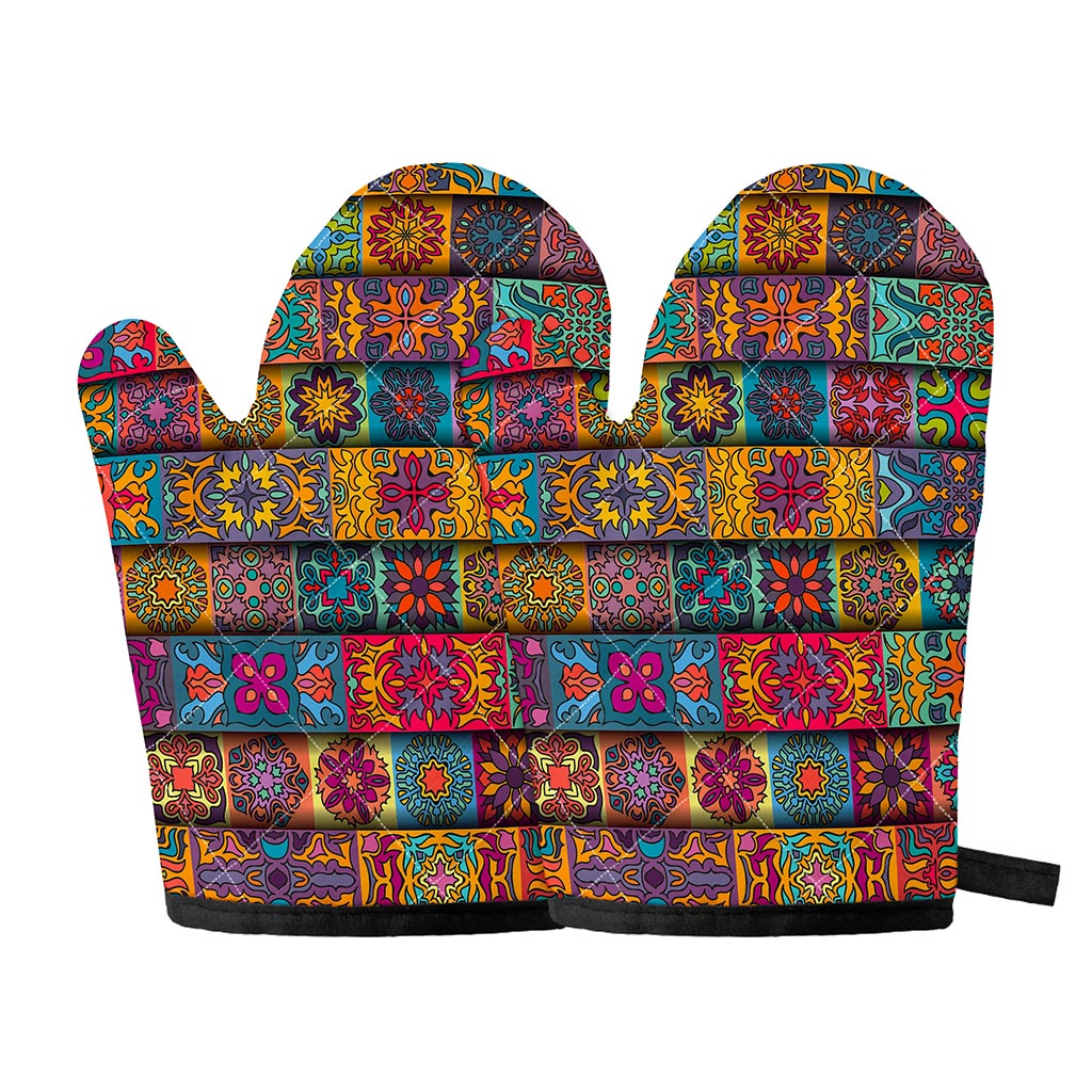 Rectangle Mandala Bohemian Pattern Print Oven Mitts