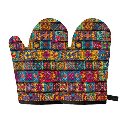 Rectangle Mandala Bohemian Pattern Print Oven Mitts