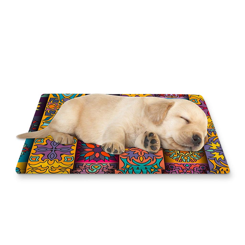 Rectangle Mandala Bohemian Pattern Print Pet Cooling Mat Cover