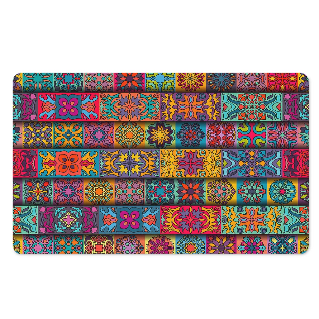 Rectangle Mandala Bohemian Pattern Print Polyester Doormat