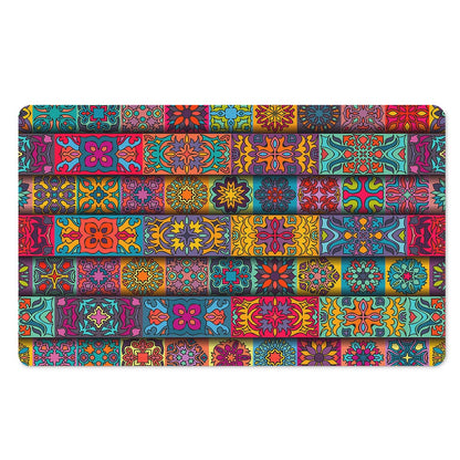 Rectangle Mandala Bohemian Pattern Print Polyester Doormat