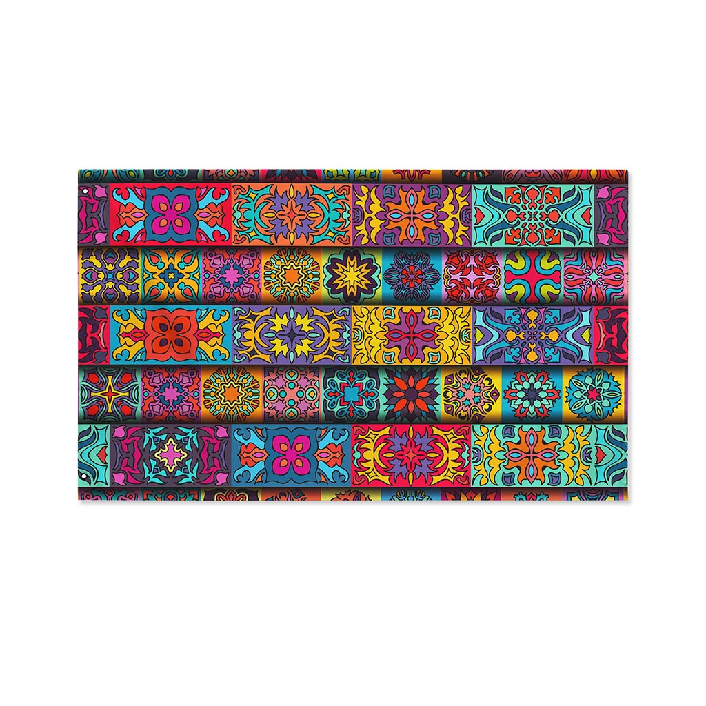 Rectangle Mandala Bohemian Pattern Print Polyester Flag