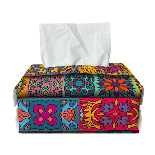 Rectangle Mandala Bohemian Pattern Print Rectangle Tissue Box Cover
