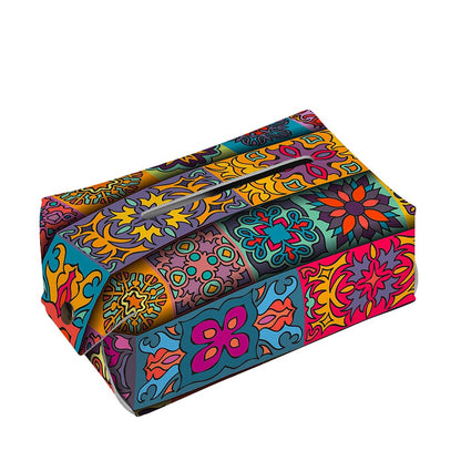 Rectangle Mandala Bohemian Pattern Print Rectangle Tissue Box Cover