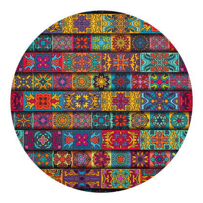 Rectangle Mandala Bohemian Pattern Print Round Blanket