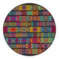 Rectangle Mandala Bohemian Pattern Print Round Floor Mat