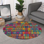 Rectangle Mandala Bohemian Pattern Print Round Rug