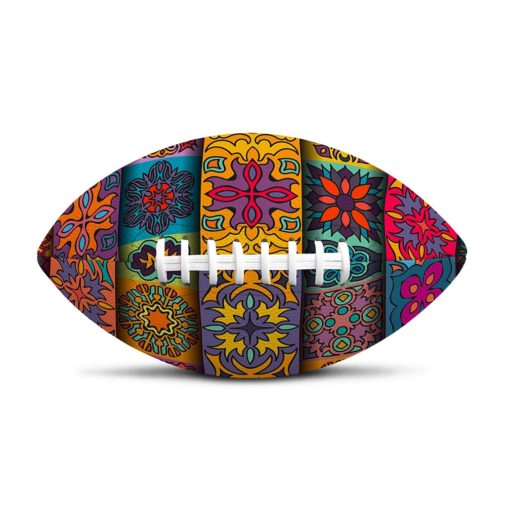 Rectangle Mandala Bohemian Pattern Print Rugby Ball