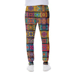 Rectangle Mandala Bohemian Pattern Print Scuba Joggers