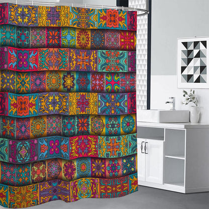 Rectangle Mandala Bohemian Pattern Print Shower Curtain