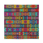Rectangle Mandala Bohemian Pattern Print Silk Bandana