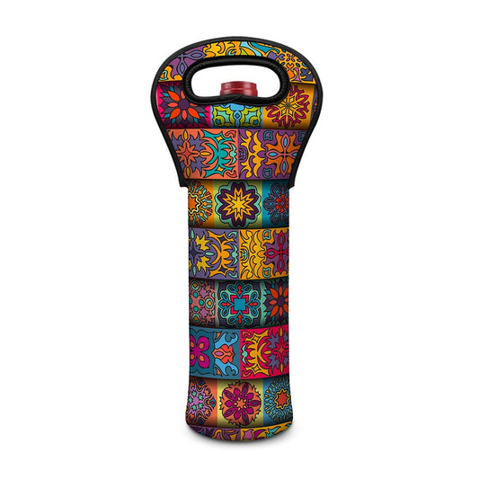 Rectangle Mandala Bohemian Pattern Print Single Neoprene Wine Tote