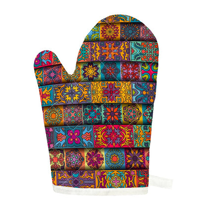Rectangle Mandala Bohemian Pattern Print Single Oven Mitt