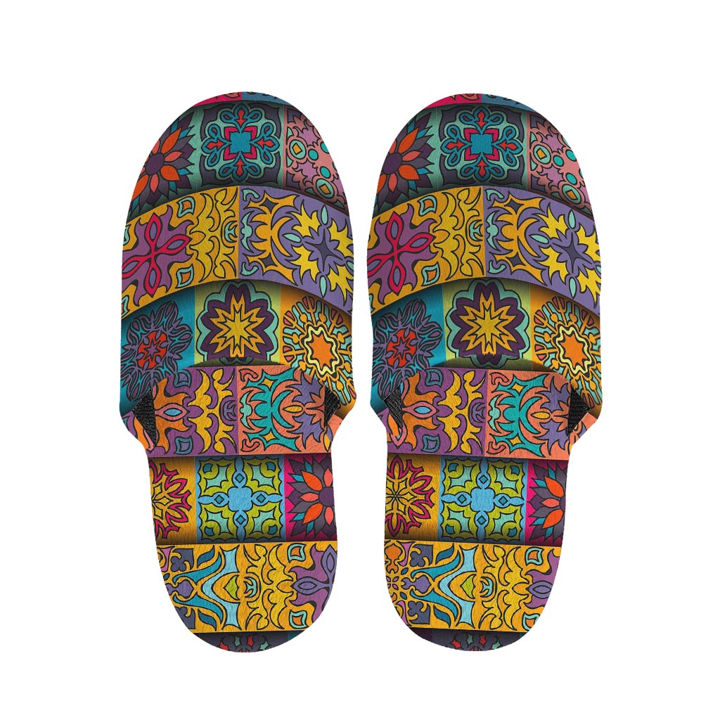 Rectangle Mandala Bohemian Pattern Print Slippers