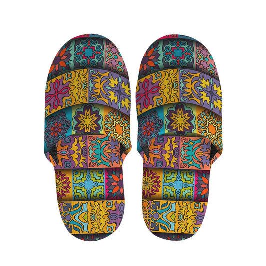 Rectangle Mandala Bohemian Pattern Print Slippers