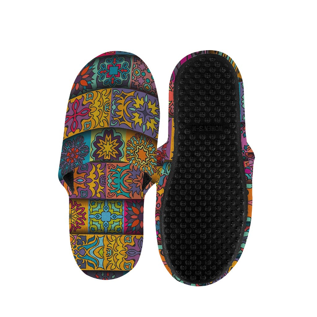 Rectangle Mandala Bohemian Pattern Print Slippers