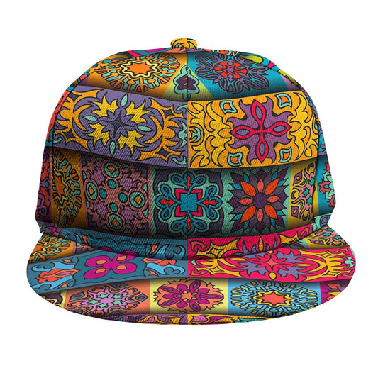 Rectangle Mandala Bohemian Pattern Print Snapback Cap