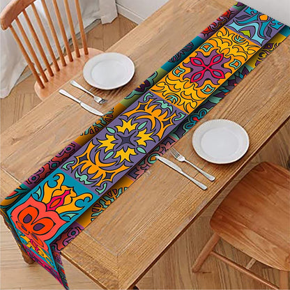 Rectangle Mandala Bohemian Pattern Print Table Runner