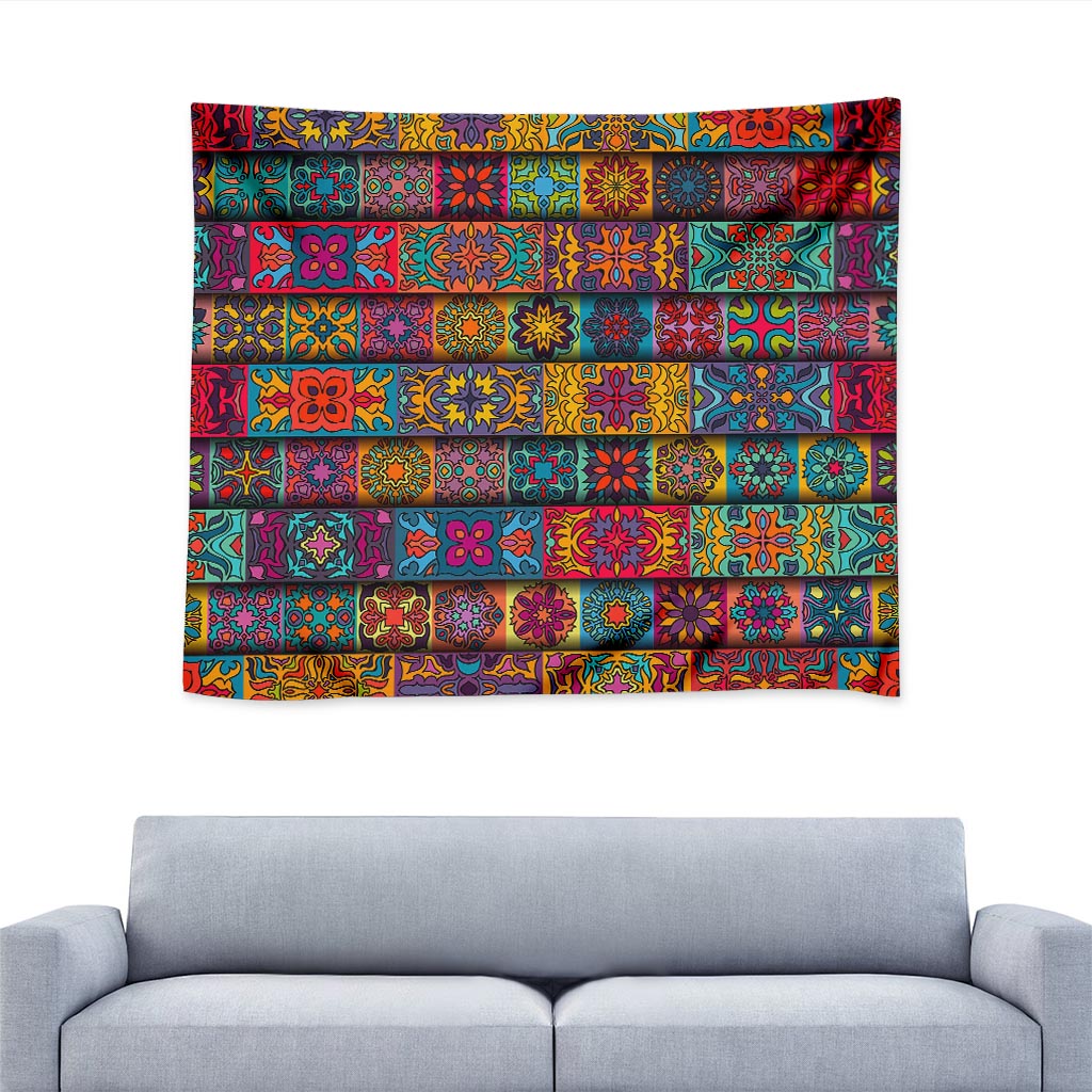 Rectangle Mandala Bohemian Pattern Print Tapestry