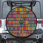 Rectangle Mandala Bohemian Pattern Print Tire Cover With Camera Hole