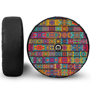 Rectangle Mandala Bohemian Pattern Print Tire Cover With Camera Hole