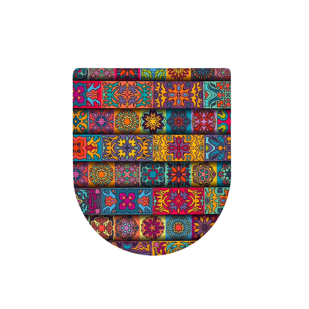 Rectangle Mandala Bohemian Pattern Print Toilet Lid Cover